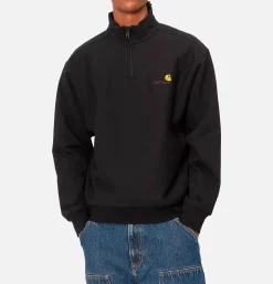 CARHARTT WIP Sweats & Polaires<American Scrip Half Zip Black