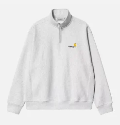 CARHARTT WIP Sweats & Polaires<American Script Half Zip Ash Heather