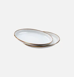 BAREBONES Outdoor<Assiettes Email X 2 Eggshell