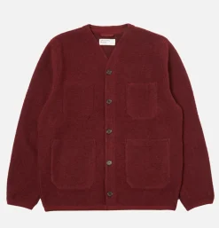 UNIVERSAL WORKS Pulls & Cardigans<Cardigan Wool Deep Red
