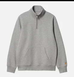 CARHARTT WIP Sweats & Polaires<Chase Neck Zip Sweat Grey Heather
