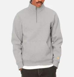 CARHARTT WIP Sweats & Polaires<Chase Neck Zip Sweat Grey Heather