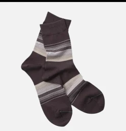 Homme ROTOTO Chaussettes<Chaussette Horizon Stripe Charcoal