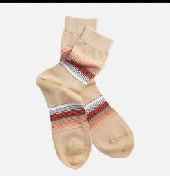 Homme ROTOTO Chaussettes<Chaussette Horizon Stripe Beige