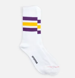 Femme ROTOTO Autres|Chaussettes<Chaussettes Fine Pile Striped Crew Jaune