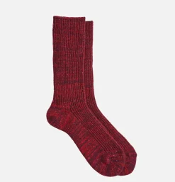 Homme ROTOTO Chaussettes<Chaussettes Nep Tweed Marl Burgundy