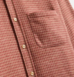 PORTUGUESE FLANNEL Chemises<Chemise Abstract Pied De Poule Clay
