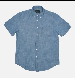 PORTUGUESE FLANNEL Chemises<Chemise Chambray Ss Blue