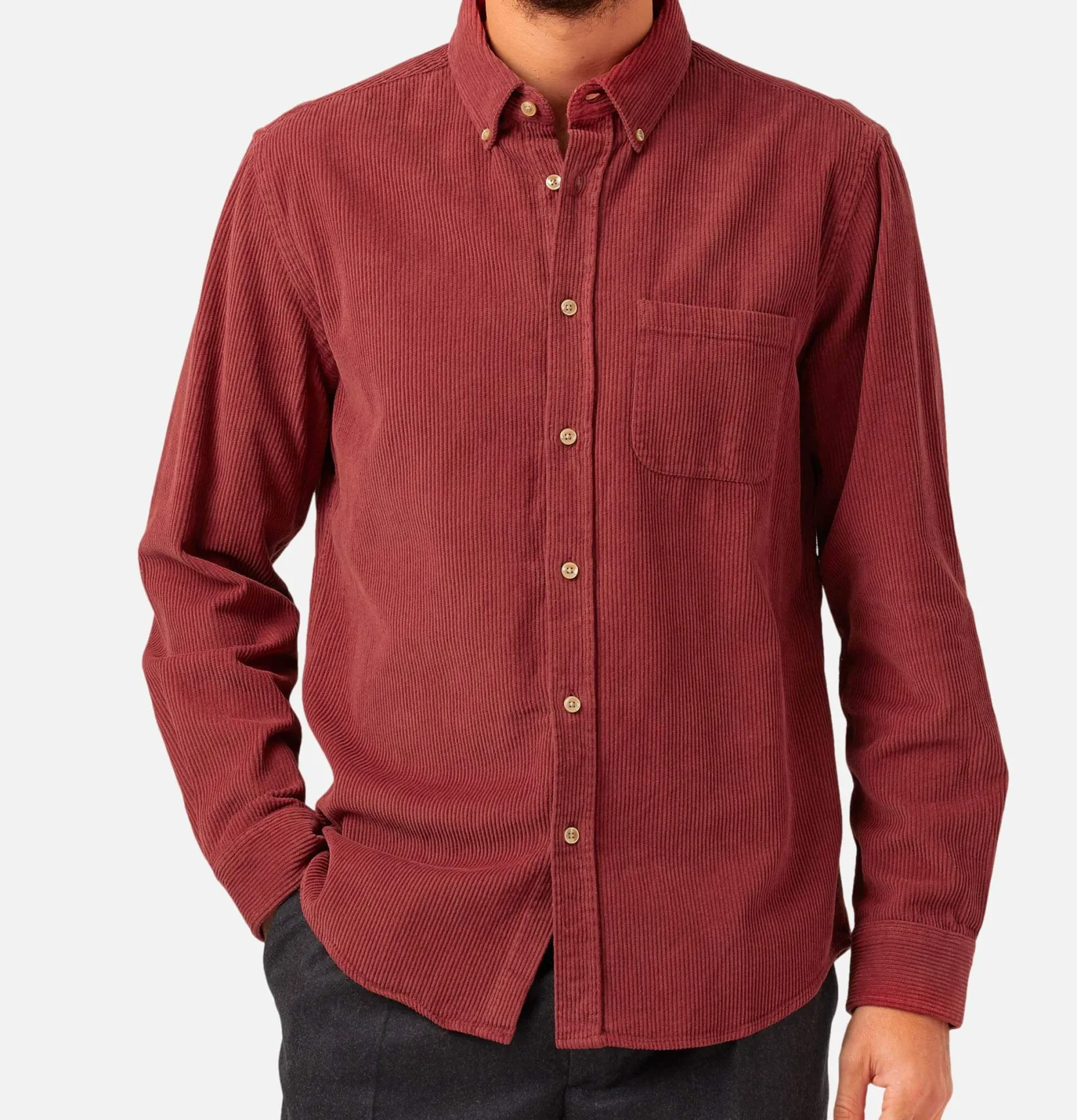 PORTUGUESE FLANNEL Chemises<Chemise Lobo Cord Bordeaux
