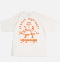 MANASTASH T-shirts<Citee Salmon White
