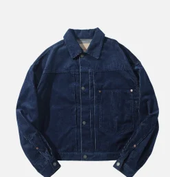 STANDARD TYPES Vestes<Corduroy Collar Jacket Denim