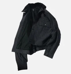 STANDARD TYPES Vestes<Cropped Work Jacket Check Noir