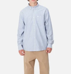 CARHARTT WIP Chemises<Dowlen Stripe Shirt Bleach White