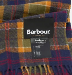 BARBOUR Gants • Bonnets • Echarpes<Echarpe Tartan Lambswool Navy Green Ocre