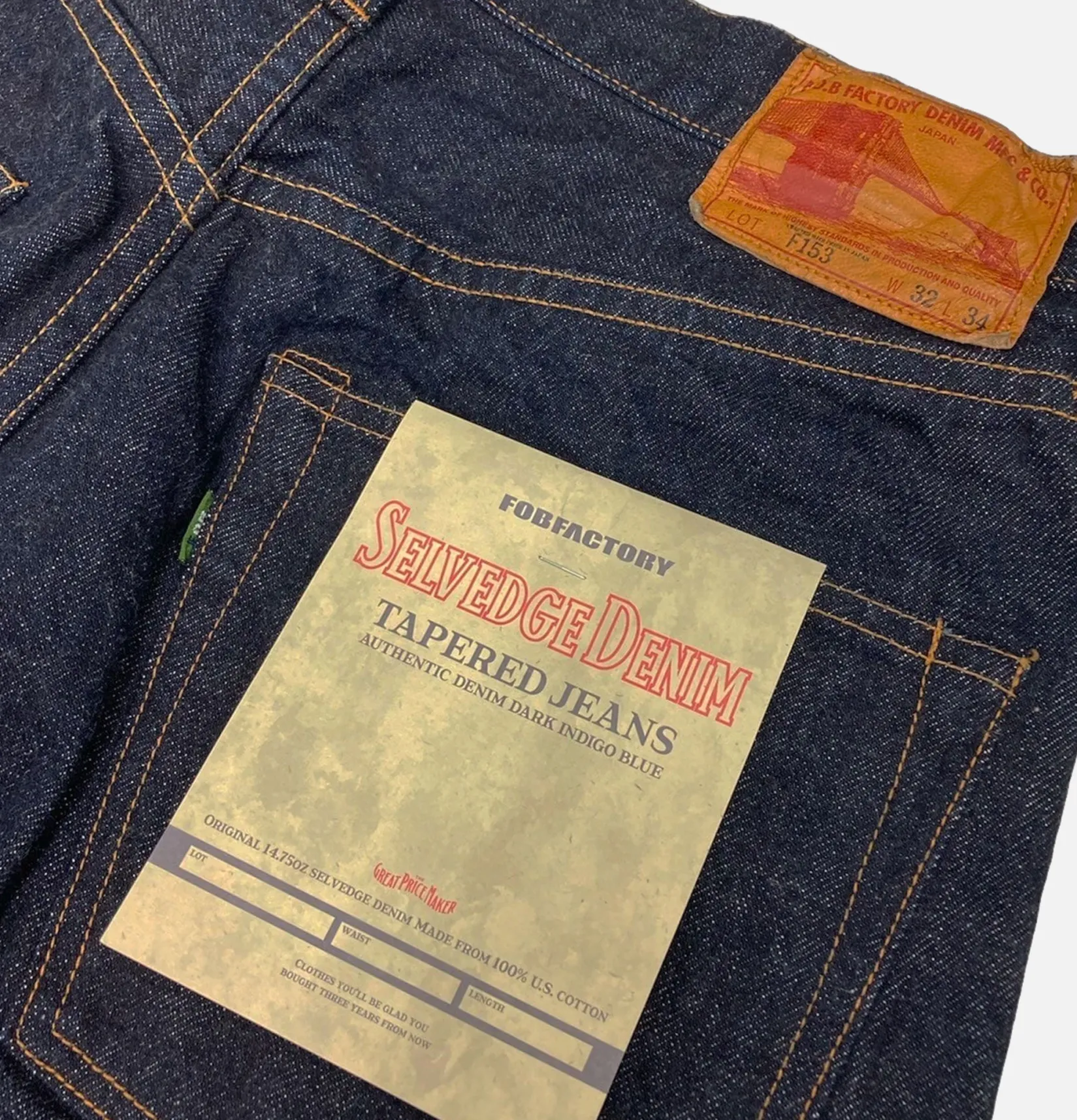 FOB FACTORY Jeans<F153 Selvedge Denim Tapered