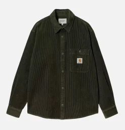 CARHARTT WIP Chemises<Flint Shirt Corduroy Office Green
