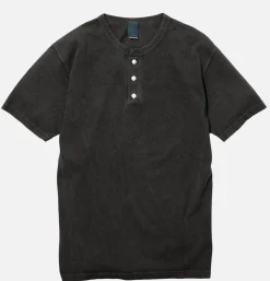 GOOD ON T-shirts<Henley Tee Black