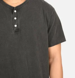 GOOD ON T-shirts<Henley Tee Black