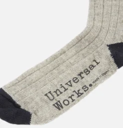 Homme UNIVERSAL WORKS Chaussettes<Hike Sock Wool Stone