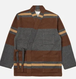 UNIVERSAL WORKS Vestes<Kyoto Work Jacket Wool Stripe Charcoal
