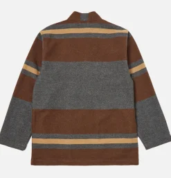 UNIVERSAL WORKS Vestes<Kyoto Work Jacket Wool Stripe Charcoal