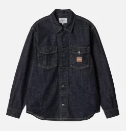 CARHARTT WIP Chemises<Lincoln Shirt Blue Rinsed