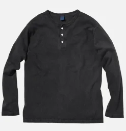 GOOD ON T-shirts<Ls Henley Tee Black