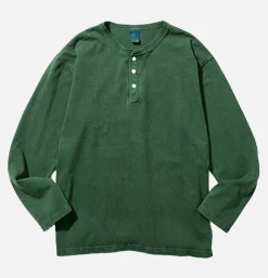 GOOD ON T-shirts<Ls Henley Tee Dark Green