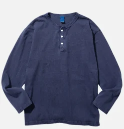 GOOD ON T-shirts<Ls Henley Tee Navy