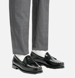 Homme G.H. BASS Mocassins<Mocassin Weejun Weave Black & White