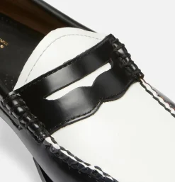 Homme G.H. BASS Mocassins<Mocassin Weejuns Black & White Leather