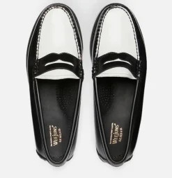 Homme G.H. BASS Mocassins<Mocassin Weejuns Black & White Leather