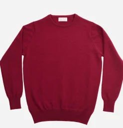 WILLIAM LOCKIE Pulls & Cardigans<Pull Col Rond Bordeaux