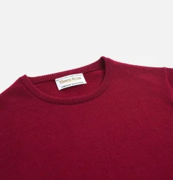 WILLIAM LOCKIE Pulls & Cardigans<Pull Col Rond Bordeaux