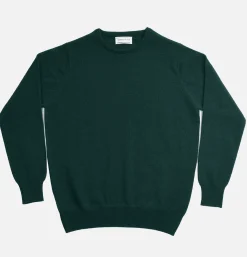 WILLIAM LOCKIE Pulls & Cardigans<Pull Col Rond Tartan Green