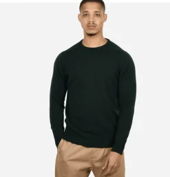 WILLIAM LOCKIE Pulls & Cardigans<Pull Col Rond Tartan Green