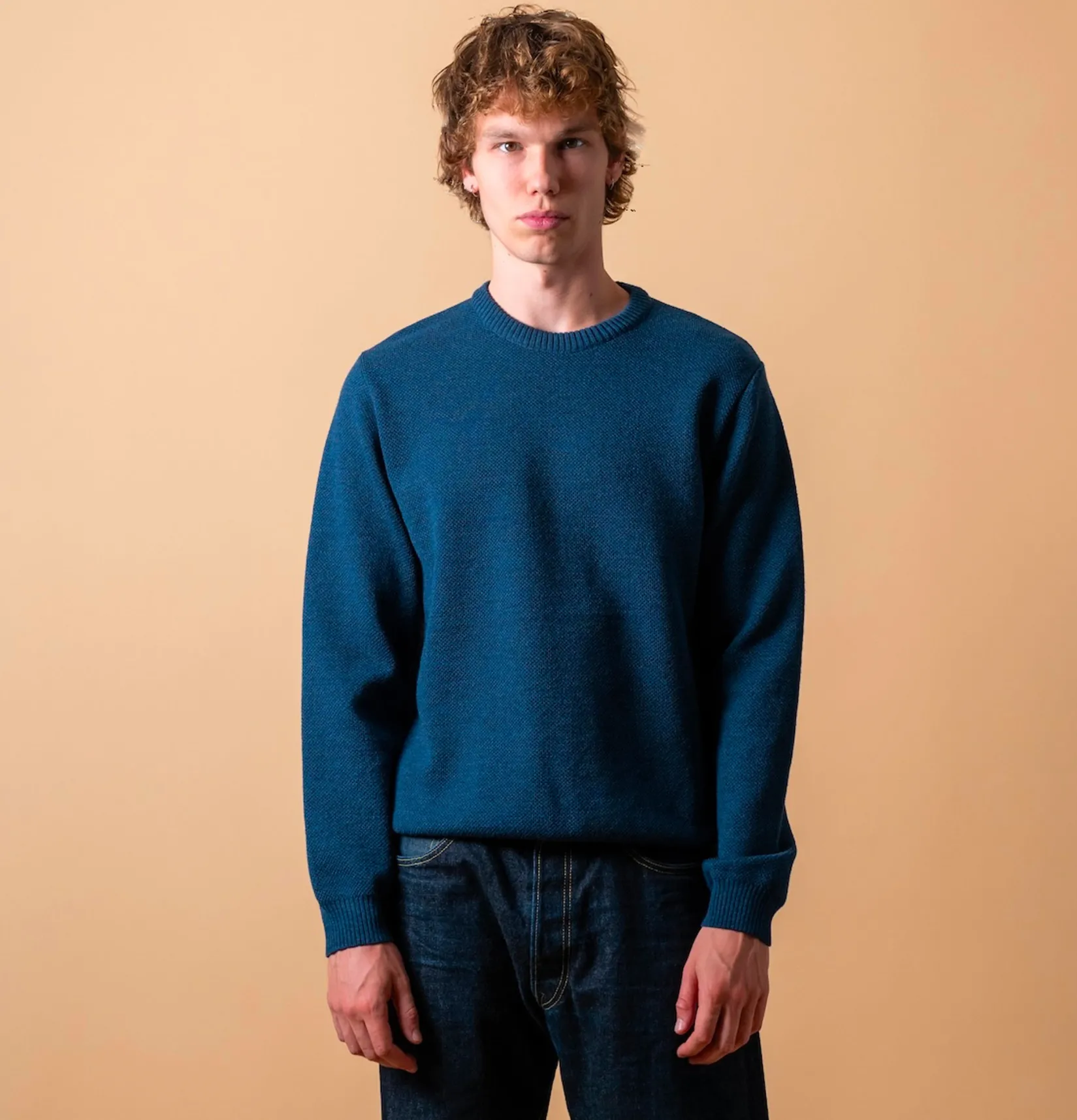 NITTO KNITWEAR Pulls & Cardigans<Pull Youri Col Rond Bleu Jean