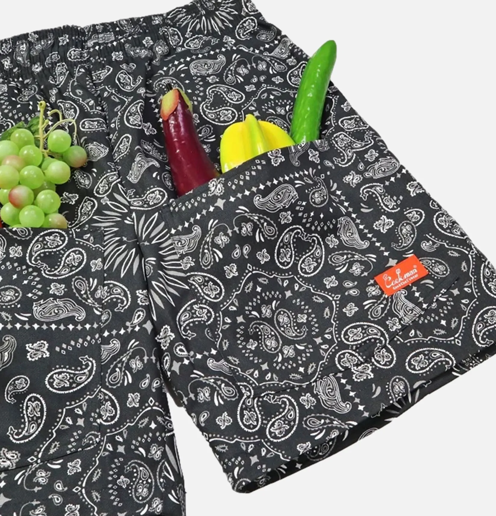 COOKMAN Shorts<Short Front Pocket Paisley Noir