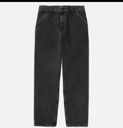 CARHARTT WIP Pantalons<Single Knee Pant Denim Noir Stone Washed