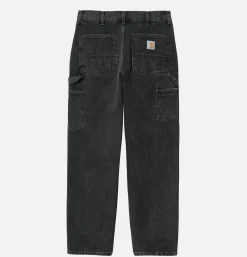 CARHARTT WIP Pantalons<Single Knee Pant Denim Noir Stone Washed