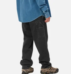 CARHARTT WIP Pantalons<Single Knee Pant Denim Noir Stone Washed