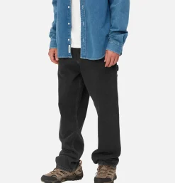 CARHARTT WIP Pantalons<Single Knee Pant Denim Noir Stone Washed