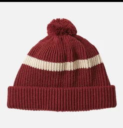 ROTOTO Gants • Bonnets • Echarpes<Stripe Pompom Beanie Rouge