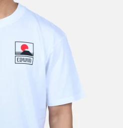 EDWIN T-shirts<Sunset On Mt Fuji Tee White