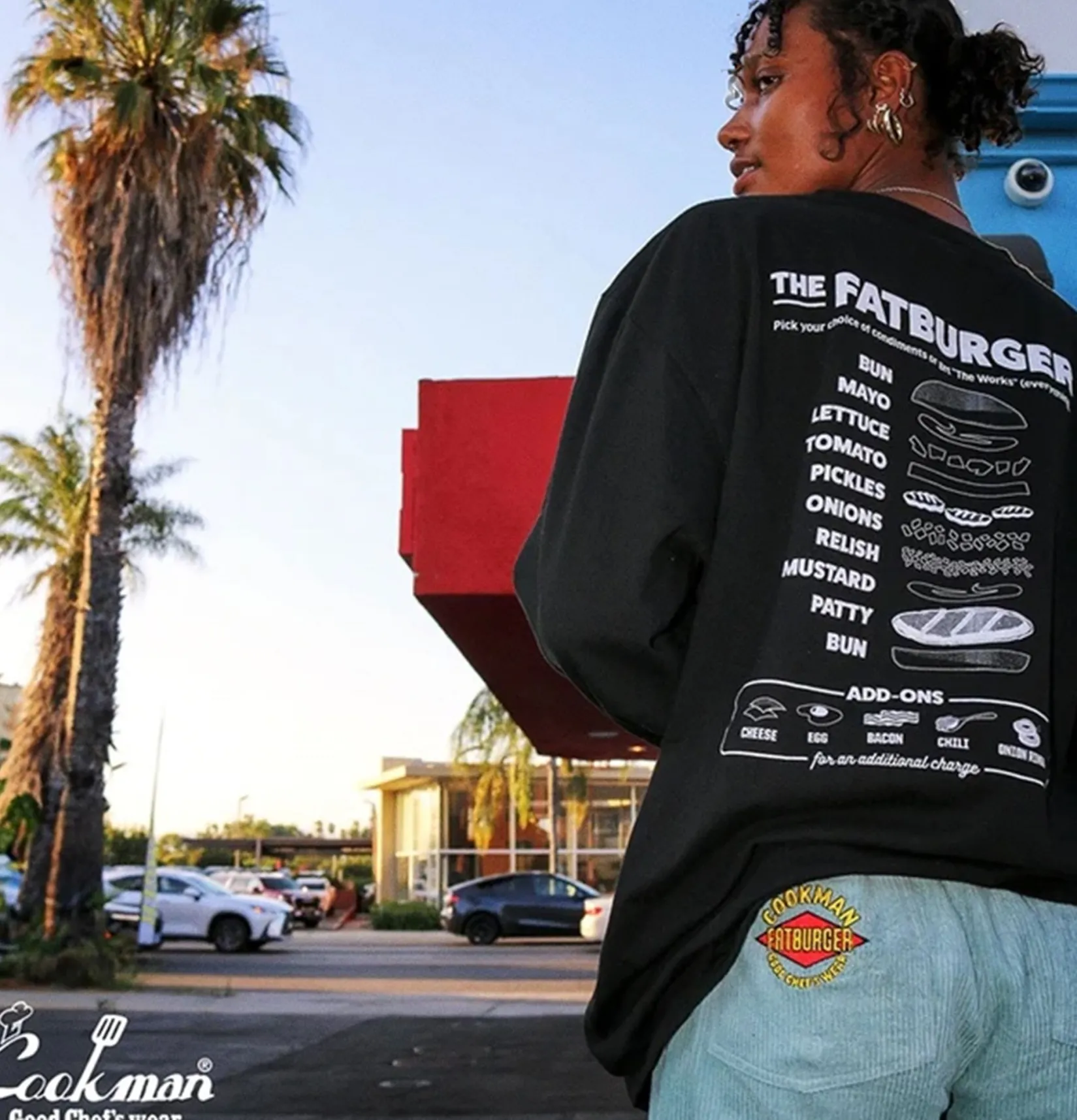 COOKMAN T-shirts<Tee Shirt Long Sleeves Fat Black