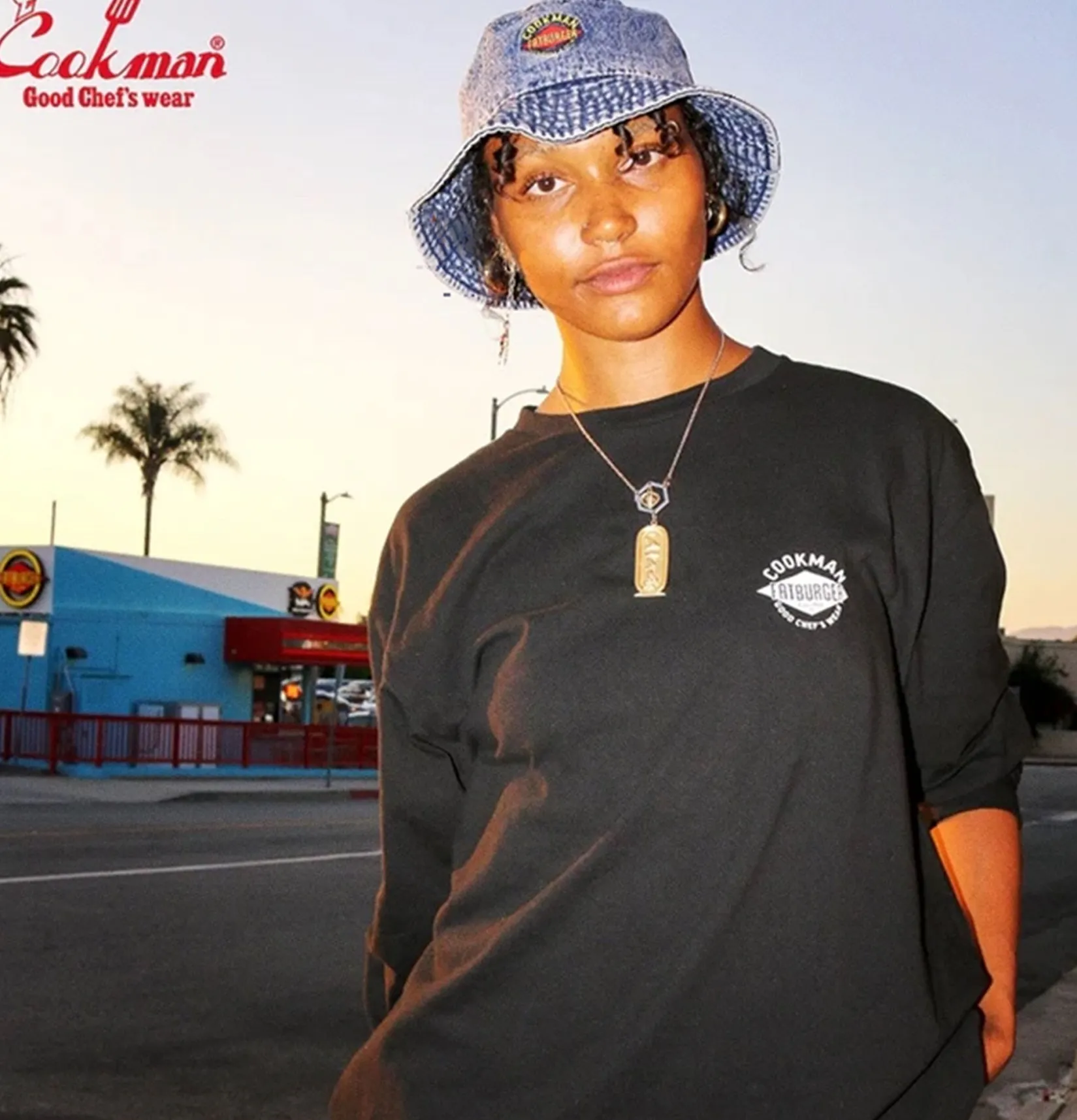 COOKMAN T-shirts<Tee Shirt Long Sleeves Fat Black