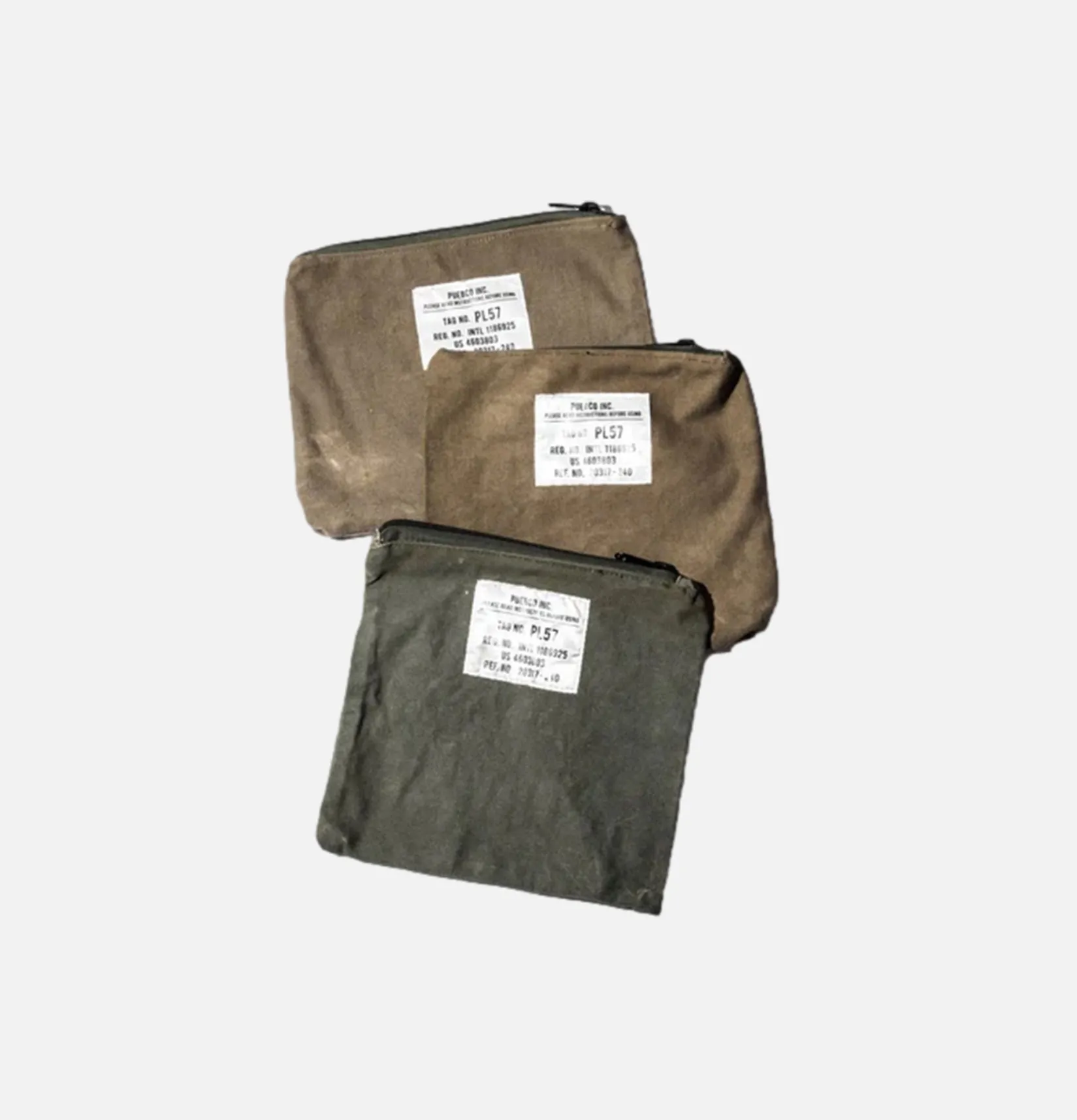 PUEBCO Petite Maroquinerie<Vintage Material Pouch Olive