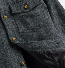 PORTUGUESE FLANNEL Chemises<Wool Field Over Shirt Grey