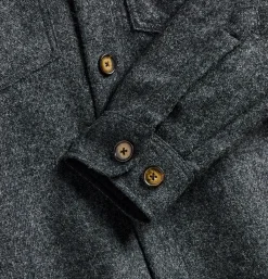 PORTUGUESE FLANNEL Chemises<Wool Field Over Shirt Grey
