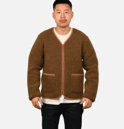 COLDBREAKER Sweats & Polaires<Zip Up Vee Cardigan Bark